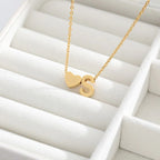 Initial Alphabet Gold Heart Letter A Necklace Pendant Chain Bulk
