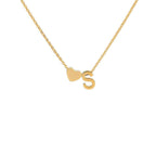 Initial Alphabet Gold Heart Letter A Necklace Pendant Chain Bulk