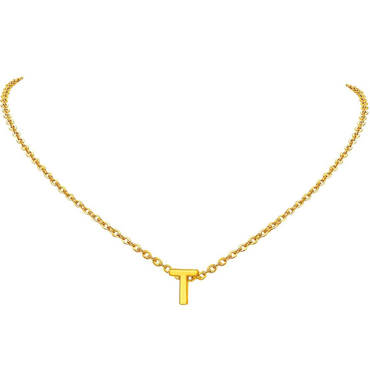 Initial Alphabet Gold Letter A Necklace Pendant Chain Bulk