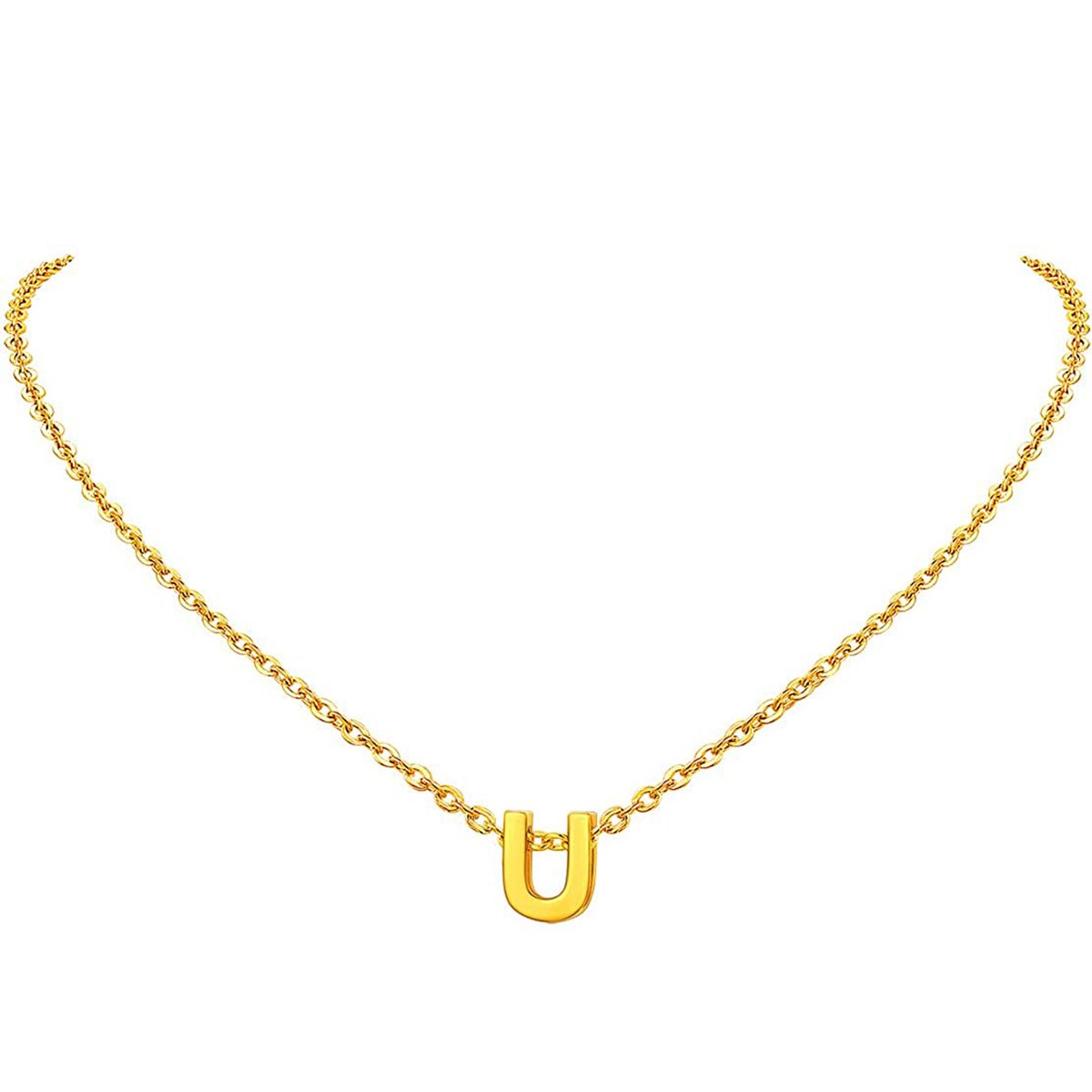 Initial Alphabet Gold Letter A Necklace Pendant Chain Bulk