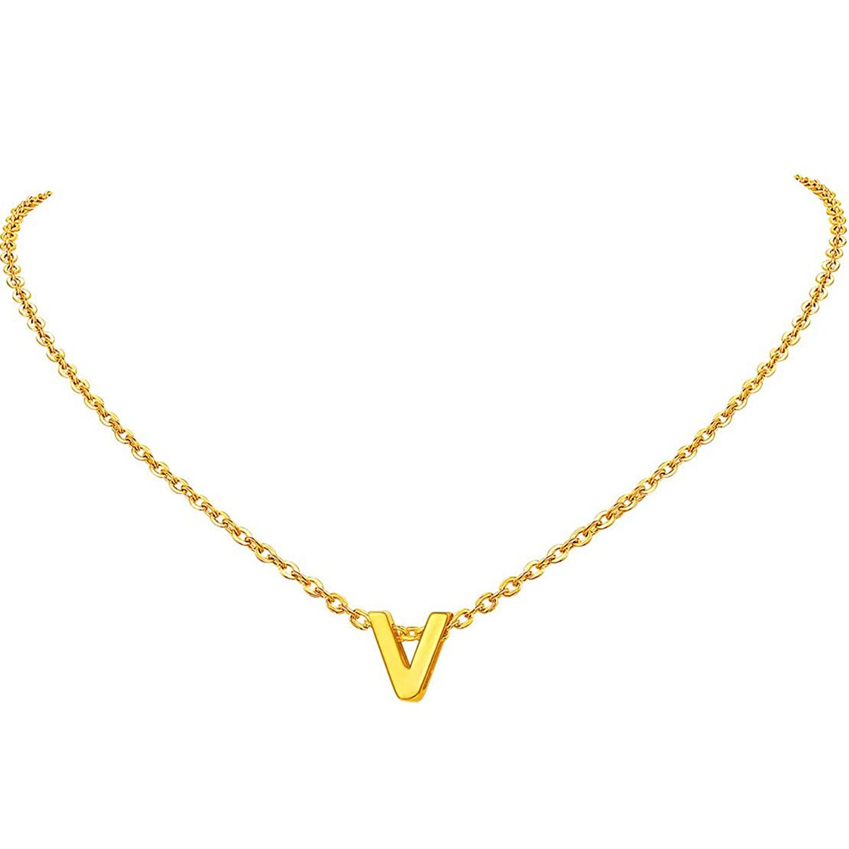 Initial Alphabet Gold Letter A Necklace Pendant Chain Bulk