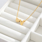 Initial Alphabet Gold Heart Letter A Necklace Pendant Chain Bulk