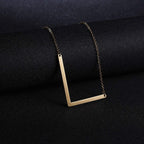 Sideways Alphabet Initial Large All Letter Personalised Customized Engraved Gold Stainless Steel Pendant Necklace