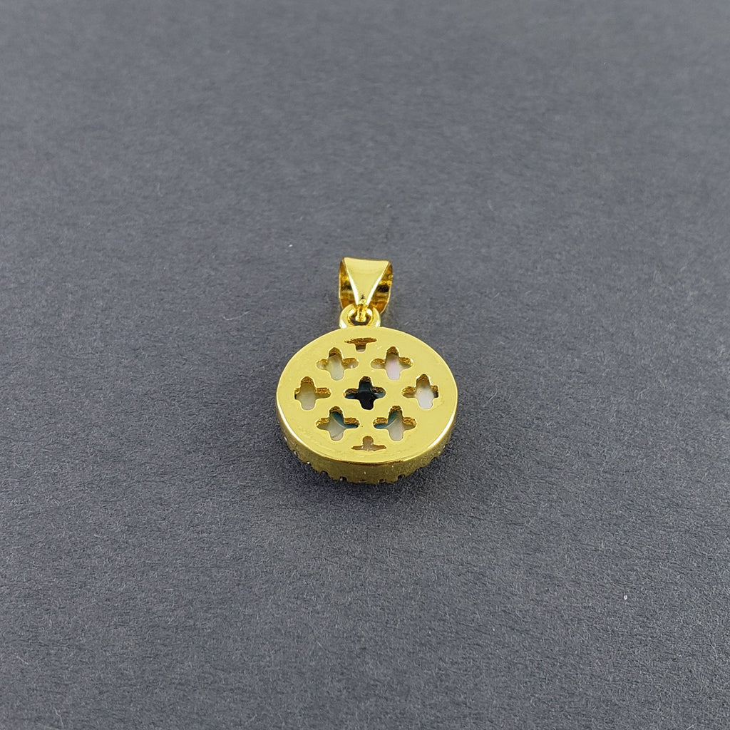 Evil Eye Mother Of Pearl Zirconia Gold Pendant Charm Bulk