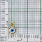 Evil Eye Mother Of Pearl Zirconia Gold Pendant Charm Bulk