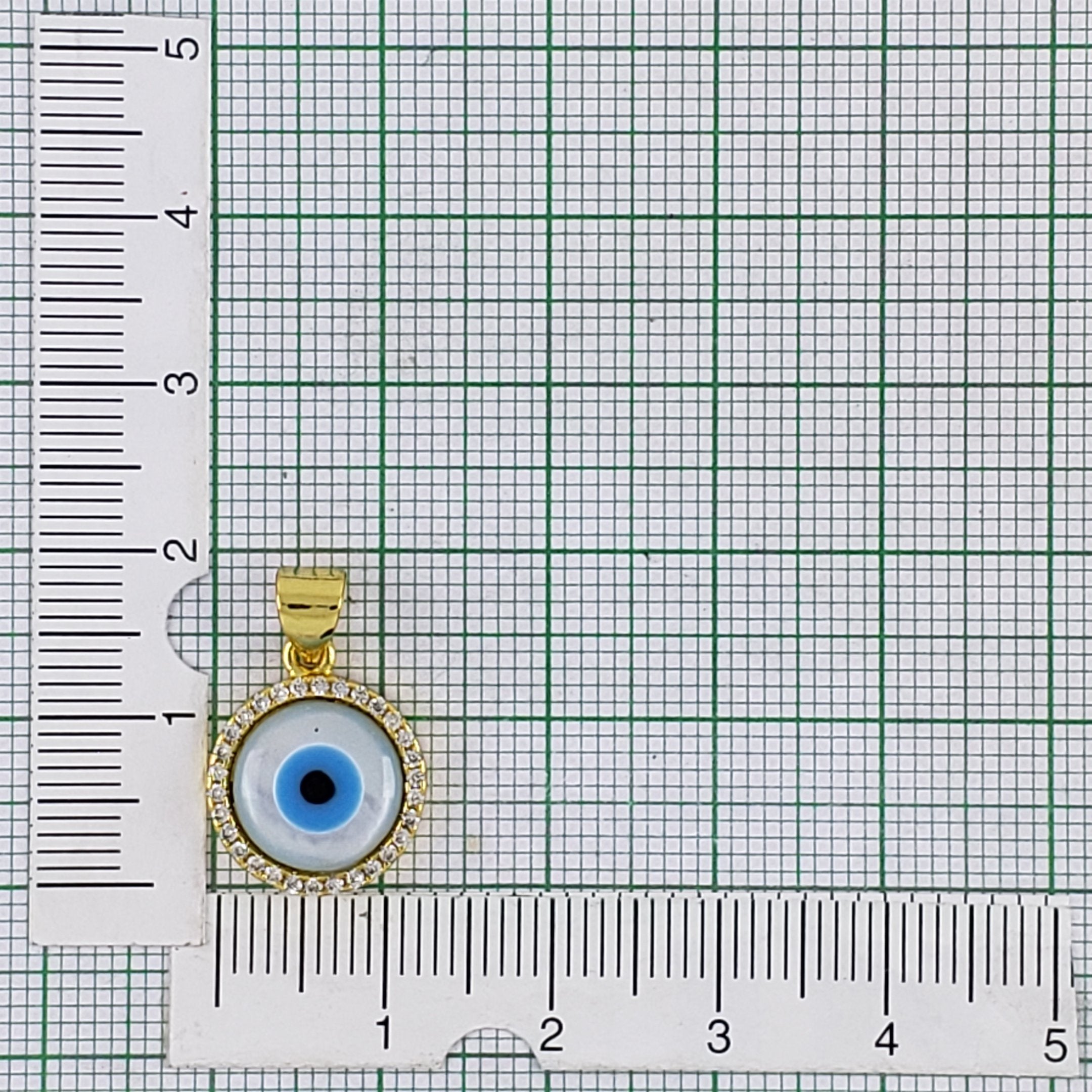 Evil Eye Mother Of Pearl Zirconia Gold Pendant Charm Bulk