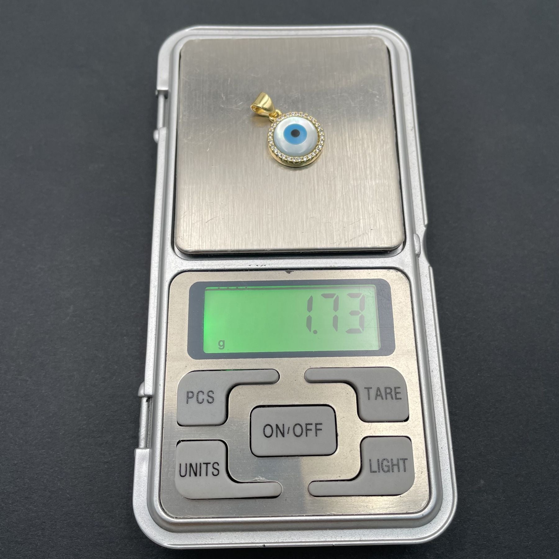 Evil Eye Mother Of Pearl Zirconia Gold Pendant Charm Bulk