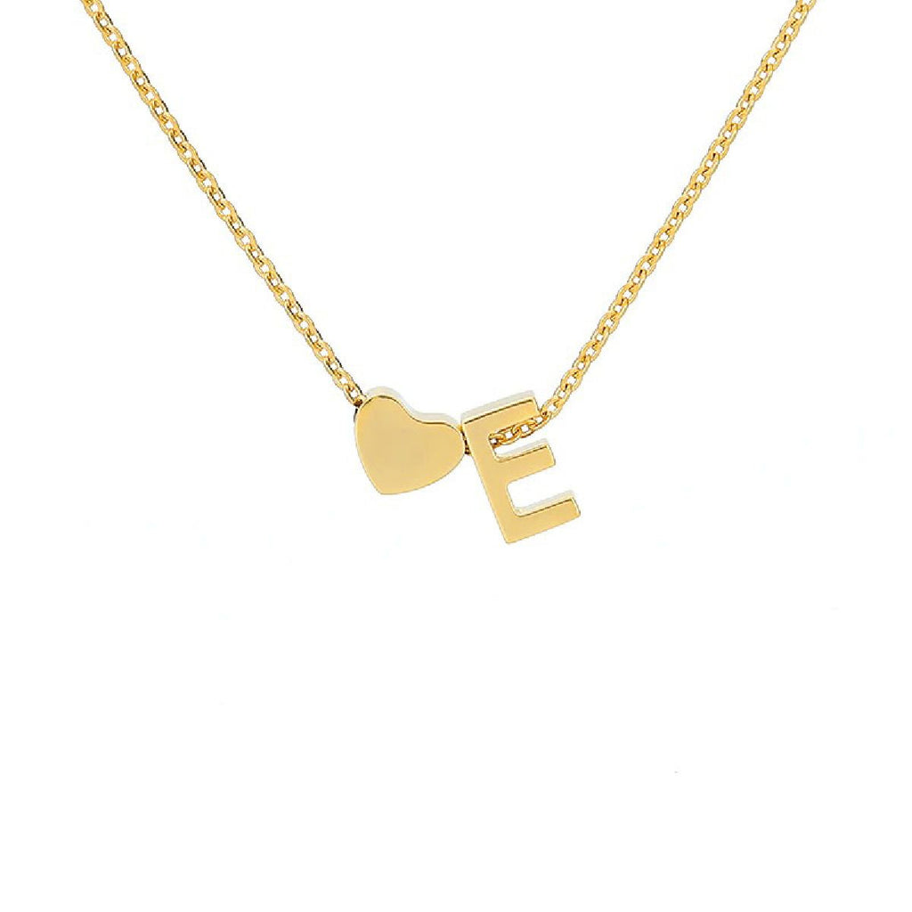 Initial Alphabet Gold Heart Letter A Necklace Pendant Chain Bulk