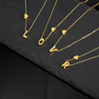 Initial Alphabet Gold Heart Letter A Necklace Pendant Chain Bulk