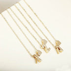 Initial Alphabet Gold Heart Letter A Necklace Pendant Chain Bulk