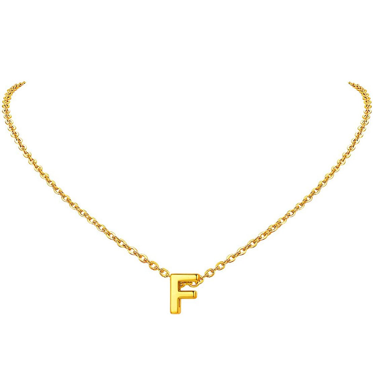 Initial Alphabet Gold Letter A Necklace Pendant Chain Bulk