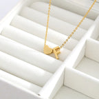 Initial Alphabet Gold Heart Letter A Necklace Pendant Chain Bulk