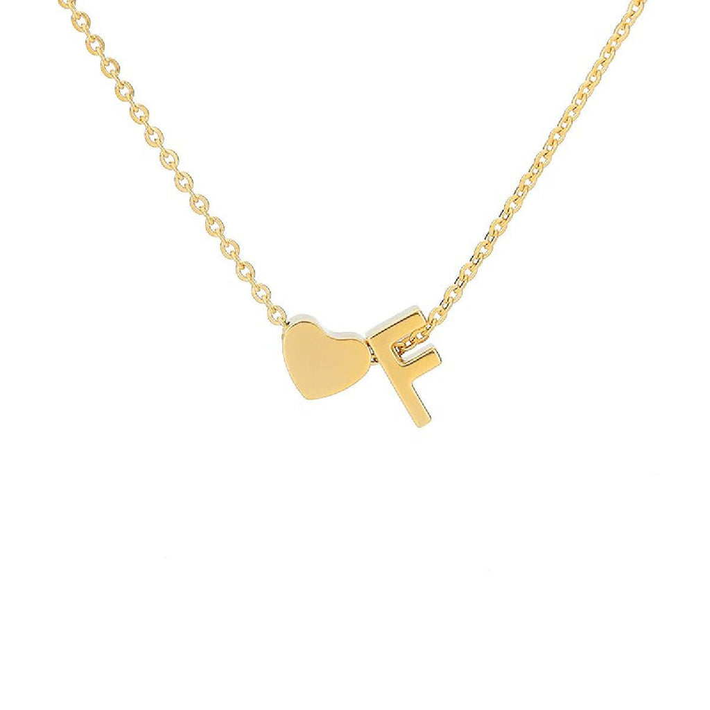 Initial Alphabet Gold Heart Letter A Necklace Pendant Chain Bulk