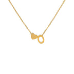 Initial Alphabet Gold Heart Letter A Necklace Pendant Chain Bulk
