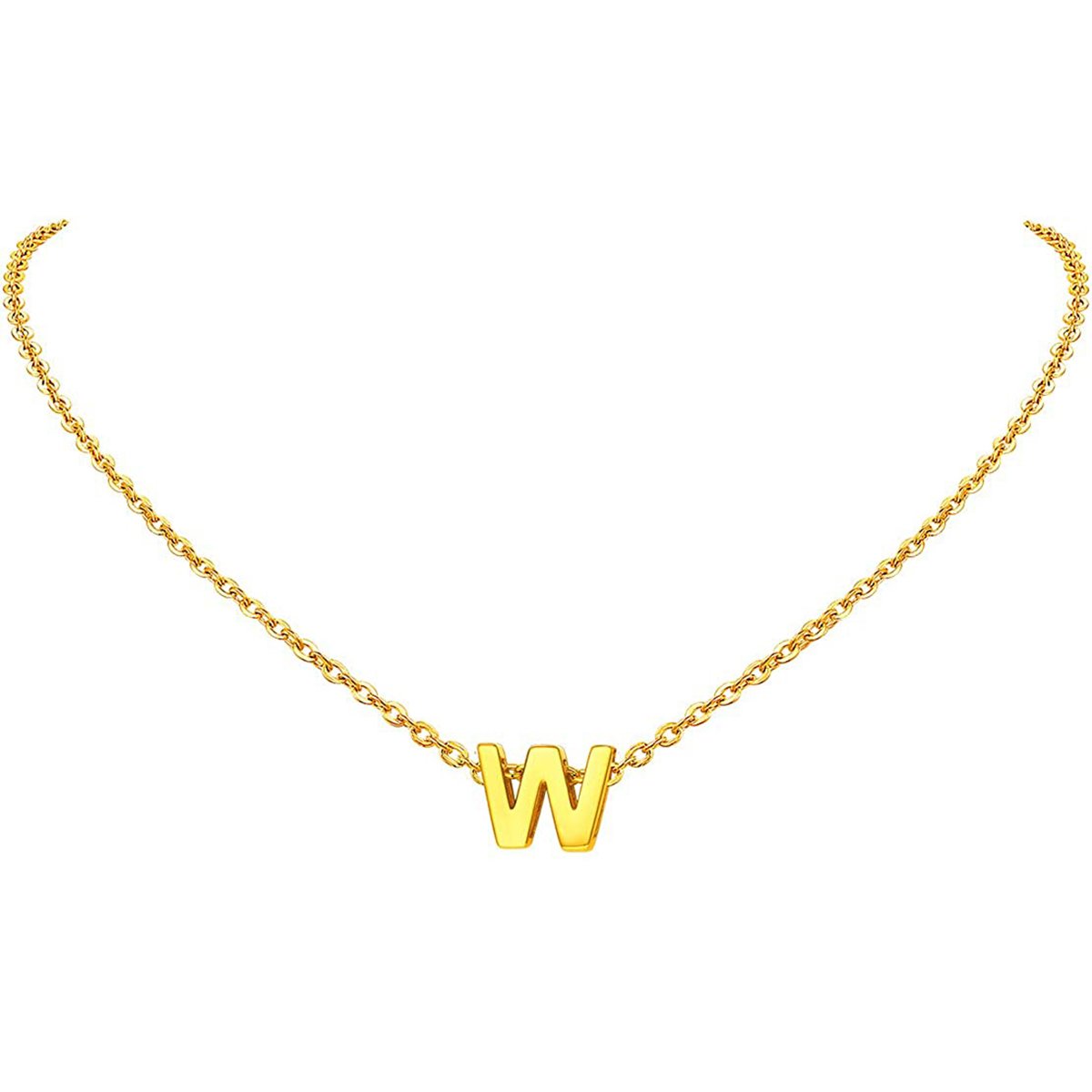 Initial Alphabet Gold Letter A Necklace Pendant Chain Bulk