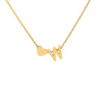 Initial Alphabet Gold Heart Letter A Necklace Pendant Chain Bulk