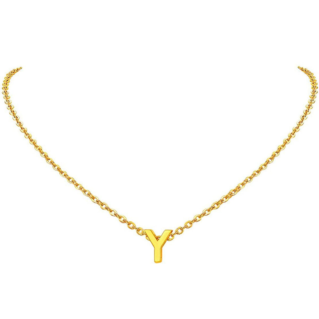 Initial Alphabet Gold Letter A Necklace Pendant Chain Bulk