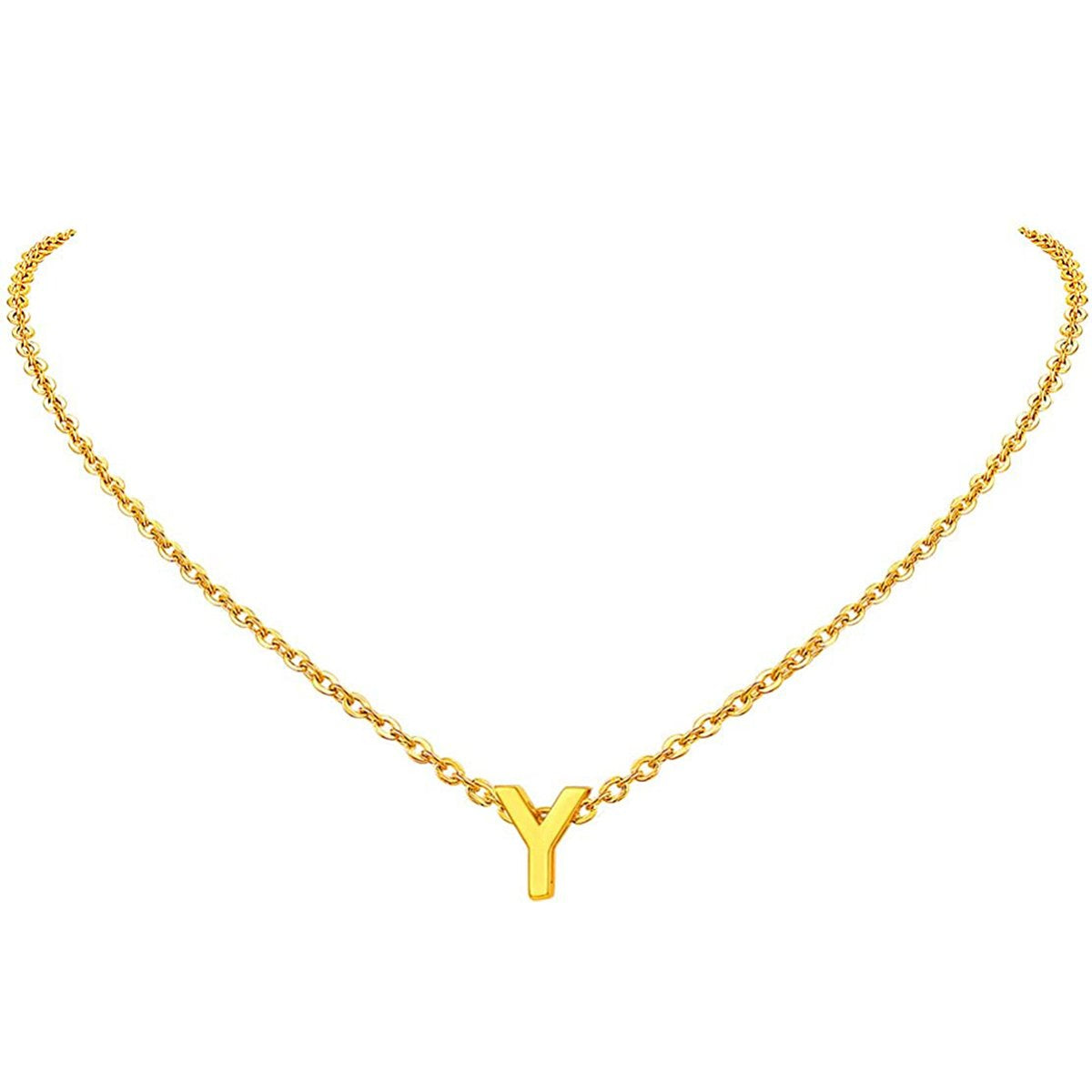 Initial Alphabet Gold Letter A Necklace Pendant Chain Bulk