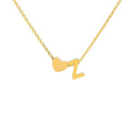 Initial Alphabet Gold Heart Letter A Necklace Pendant Chain Bulk