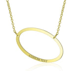 Sideways Alphabet Initial Large All Letter Personalised Customized Engraved Gold Stainless Steel Pendant Necklace