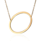 Sideways Alphabet Initial Large All Letter Personalised Customized Engraved Gold Stainless Steel Pendant Necklace