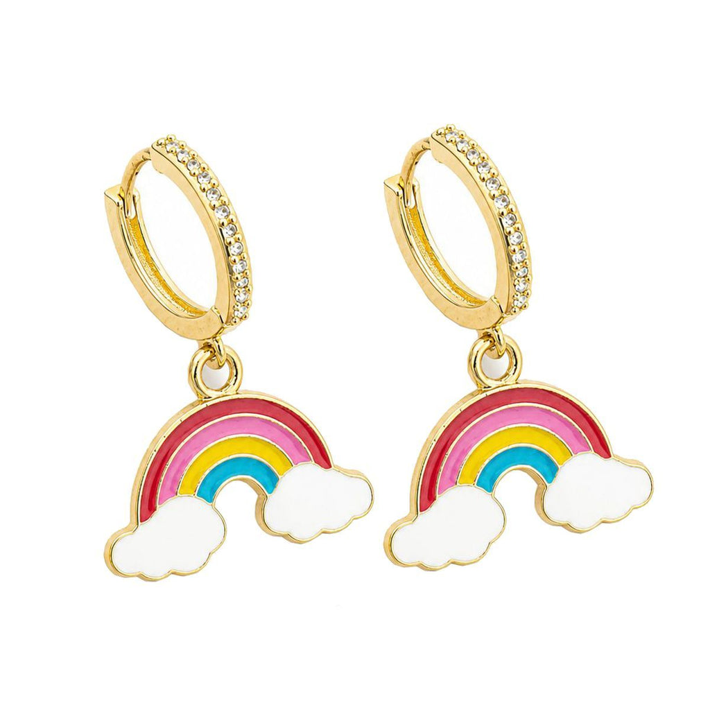Rainbow Cloud American Diamond Hoop Earring Pair For Women Bulk