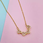 Clover Stainless Steel Cubic Zirconia Magnet Openable Necklace Pendant Chain Women Silver