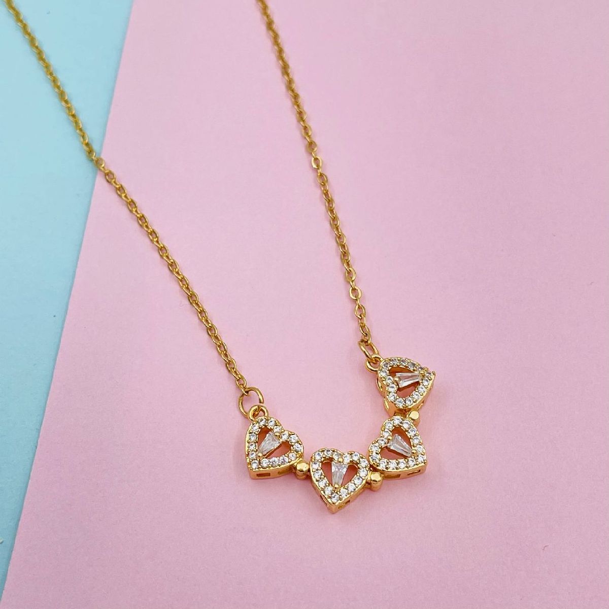 Clover Stainless Steel Cubic Zirconia Magnet Openable Necklace Pendant Chain Women Silver