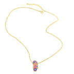 Copper Evil Eye Crystal Gold Pink Gold Necklace Pendant Chain Bulk