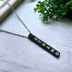 Stainless Steel Personalized Engraved Letter All Side Necklace Pendant Chain Unisex