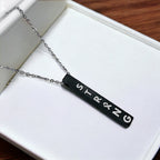 Stainless Steel Personalized Engraved Letter All Side Necklace Pendant Chain Unisex