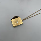 Envelope Engrave Custom Personalized Stainless Steel Necklace Pendant Chain For Women