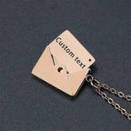 Envelope Engrave Custom Personalized Stainless Steel Necklace Pendant Chain For Women