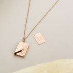 Envelope Engrave Custom Personalized Stainless Steel Necklace Pendant Chain For Women