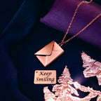 Envelope Engrave Custom Personalized Stainless Steel Necklace Pendant Chain For Women