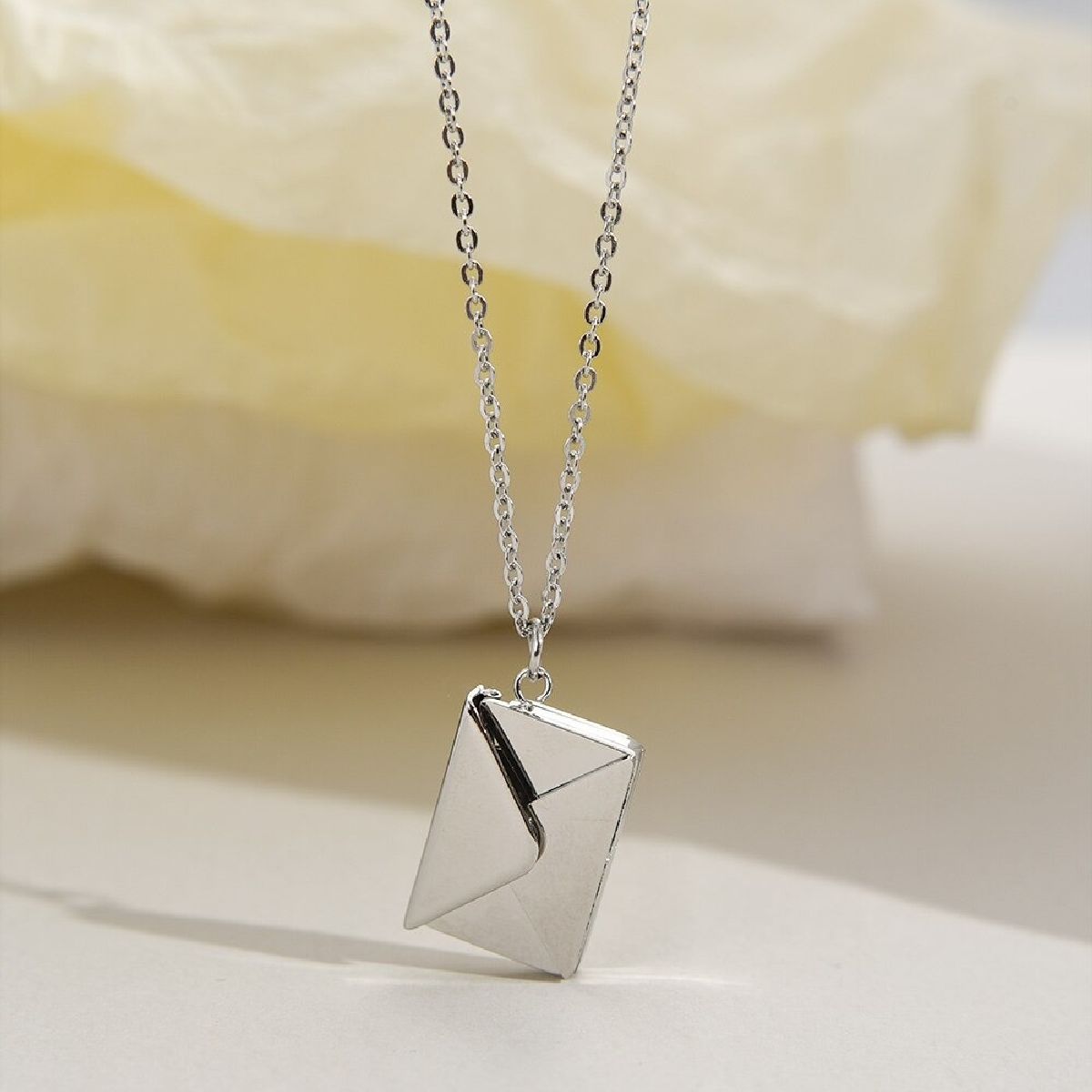 Envelope Engrave Custom Personalized Stainless Steel Necklace Pendant Chain For Women