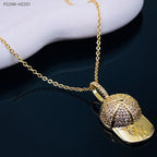 Nba Cap Cubic Zirconia 18K Gold Copper Pendant Chain For Women Bulk