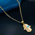 Clover Flower Mother Of Pearl Evil 18K Gold Pendant Chain Bulk