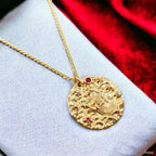 Pisces Beaten 18K Gold Medallion Zodiac Sign Chain For Women Bulk
