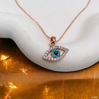 Evil Eye Rose Gold CZ Stainless Steel Anti Tarnish Pendant Chain Bulk