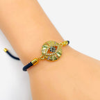Rainbow Evil Eye Gold Anti Tarnish Adjustable Threads Bracelet Bulk