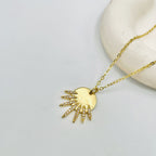 Sun Cubic Zirconia 18K Gold Anti Tarnish Pendant Chain For Women Bulk