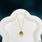 Sun Cubic Zirconia 18K Gold Anti Tarnish Pendant Chain For Women Bulk