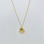 Sun Cubic Zirconia 18K Gold Anti Tarnish Pendant Chain For Women Bulk