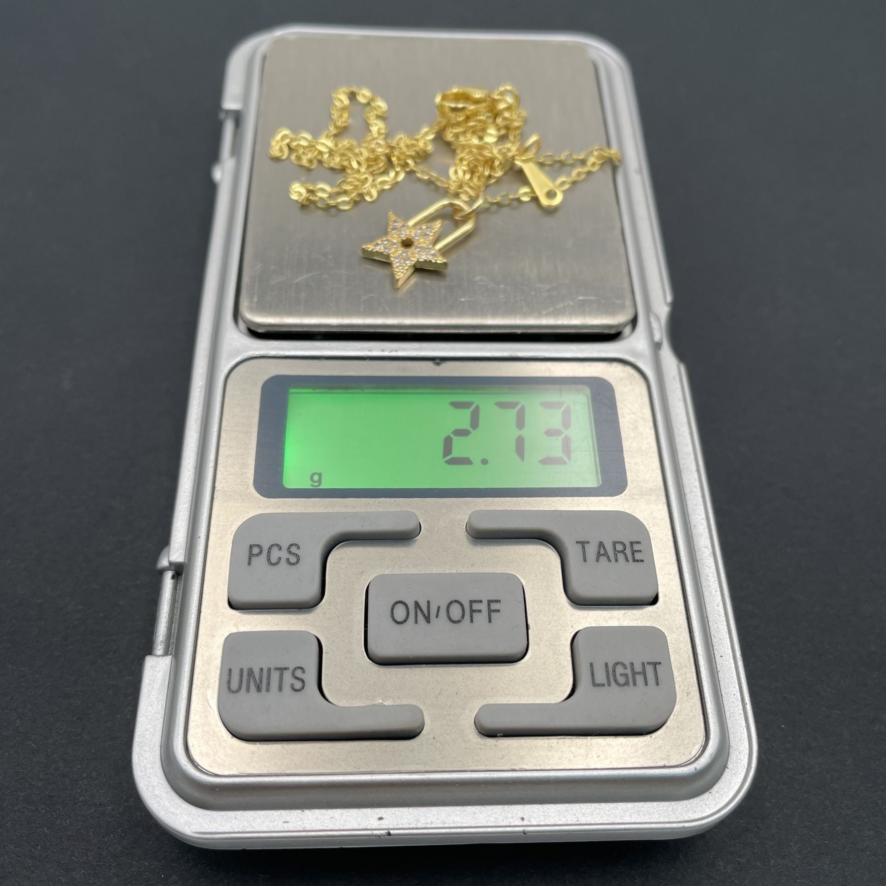 Stars Lock Cubic Zirconia 18K Gold Anti Tarnish Pendant Chain Bulk