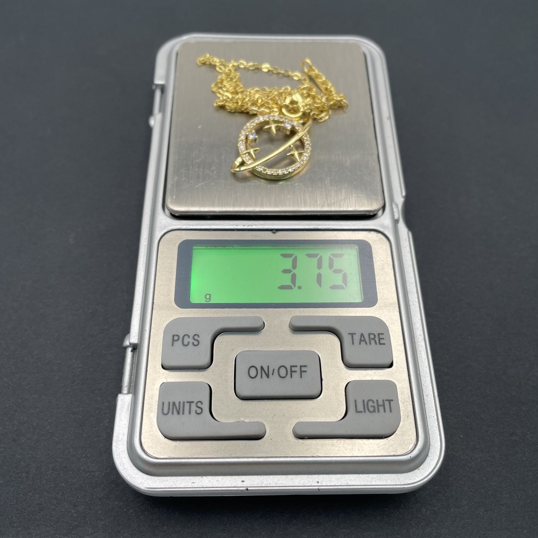 Star Saturn Planet CZ 18K Gold Anti Tarnish Pendant Chain Bulk