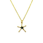 Star Cubic Zirconia Enamel 18K Gold Anti Tarnish Pendant Chain Bulk