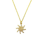 Sun Cubic Zirconia 18K Gold Anti Tarnish Pendant Chain For Women Bulk