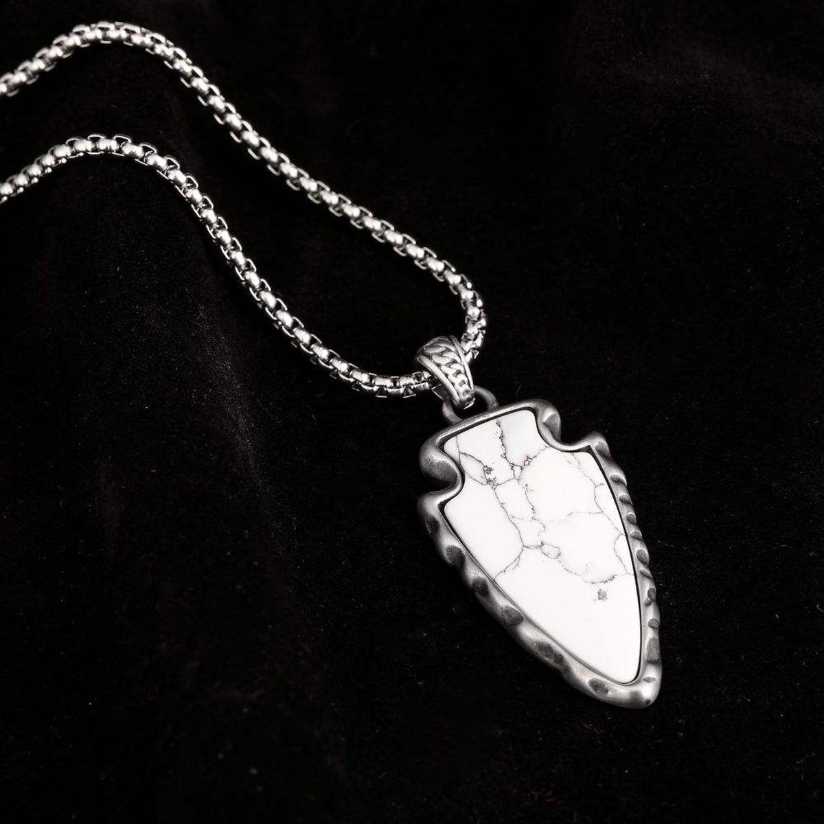 Triad Black Silver Stainless Steel Anti Tarnish Necklace Pendant Chain For Men Main image