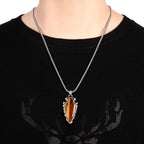 Triad Black Silver Stainless Steel Anti Tarnish Necklace Pendant Chain For Men